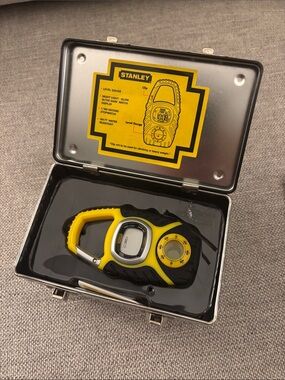 Stanley Yellow and Black Carabiner Level and Stop Watch with Case